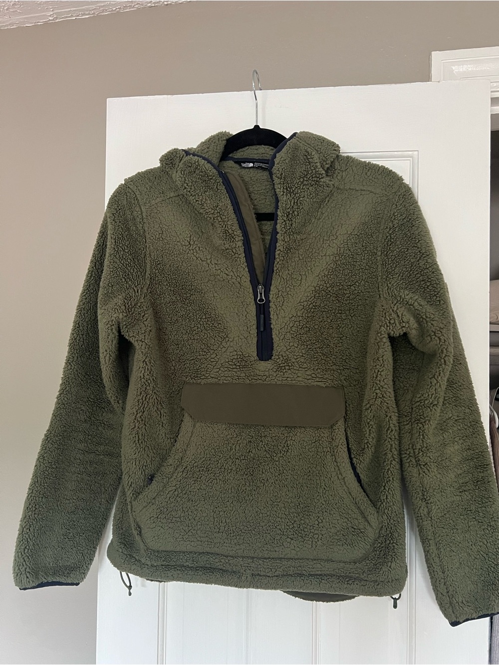 The North Face Olive Green Sherpa Half-Zip Pullover Hoodie